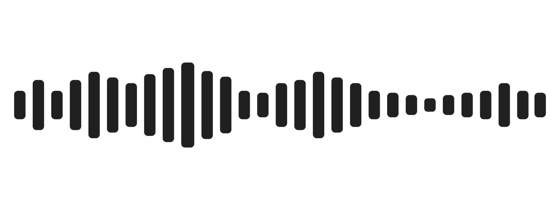 Sound wave decibel audio record simple voice message icon isolated on white background. Podcast player, music track. vector