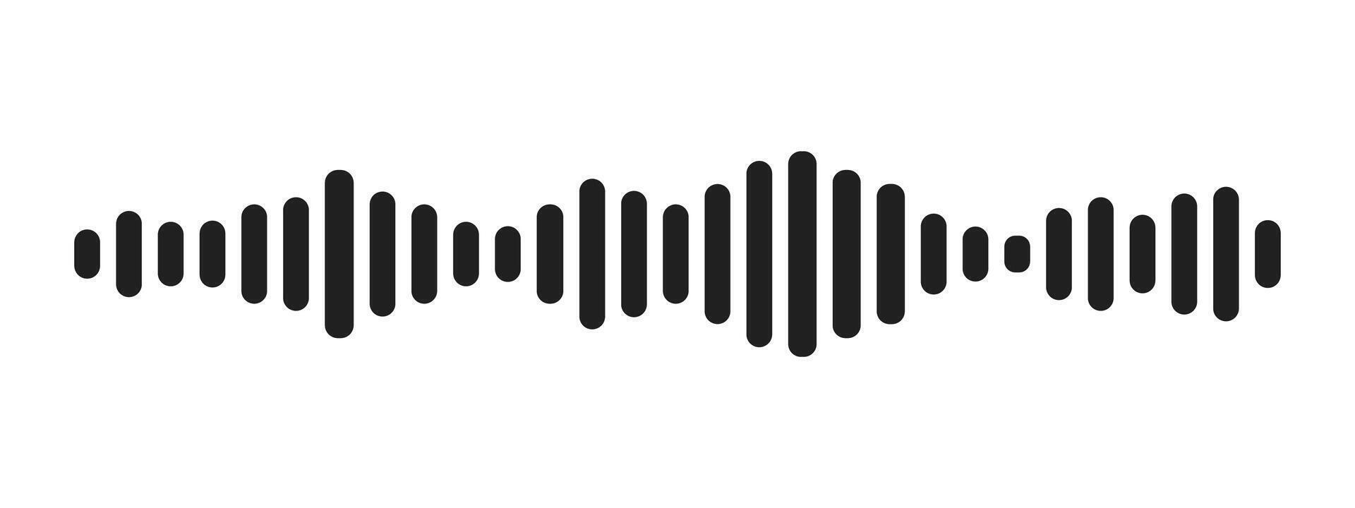Sound wave decibel audio record simple voice message icon isolated on white background. Podcast player, music track. vector
