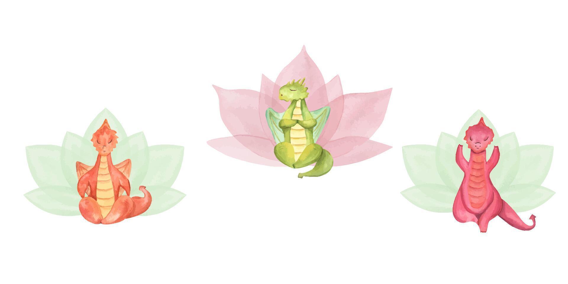 Abstract blooming lotus symbol. Hand drawn waterlily. Simply red flower. Lotus icon. Geometric shape. Watercolor stylized illustration. For design, logo, label vector