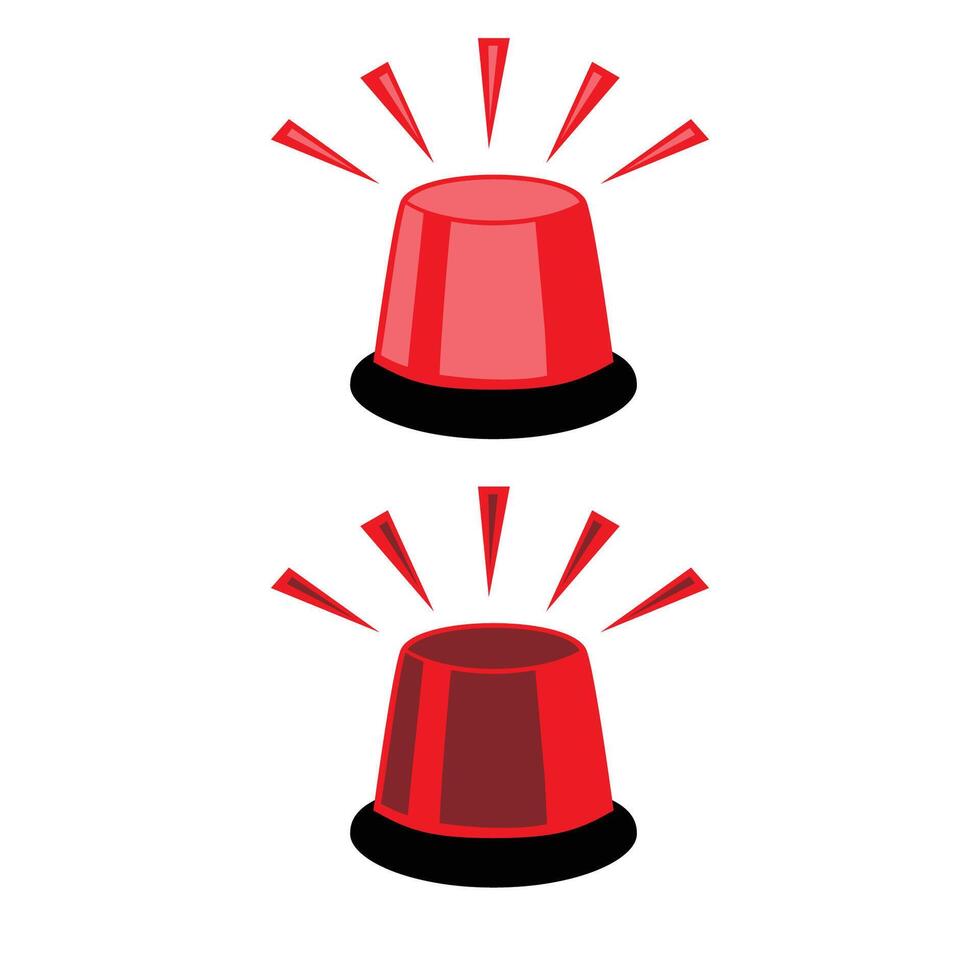 flat siren illustration. red emergency lamp sign and symbol. vector