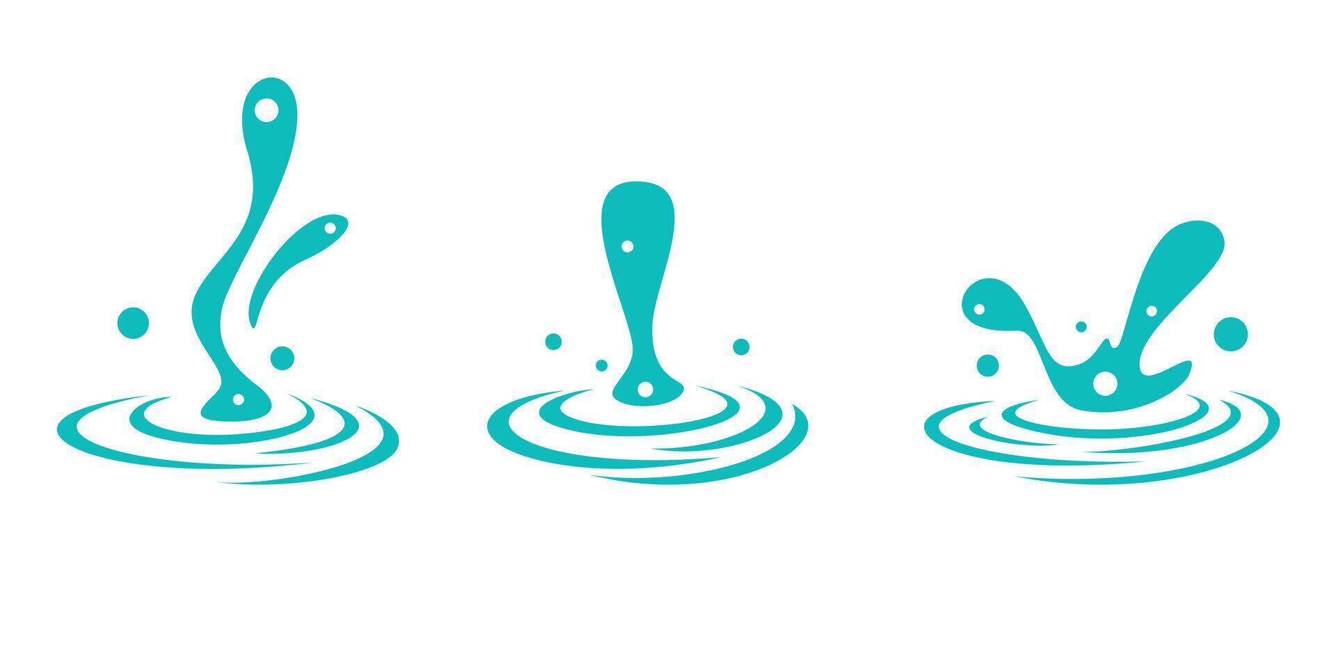 set of water splash design. aqua ripple sign and symbol. vector