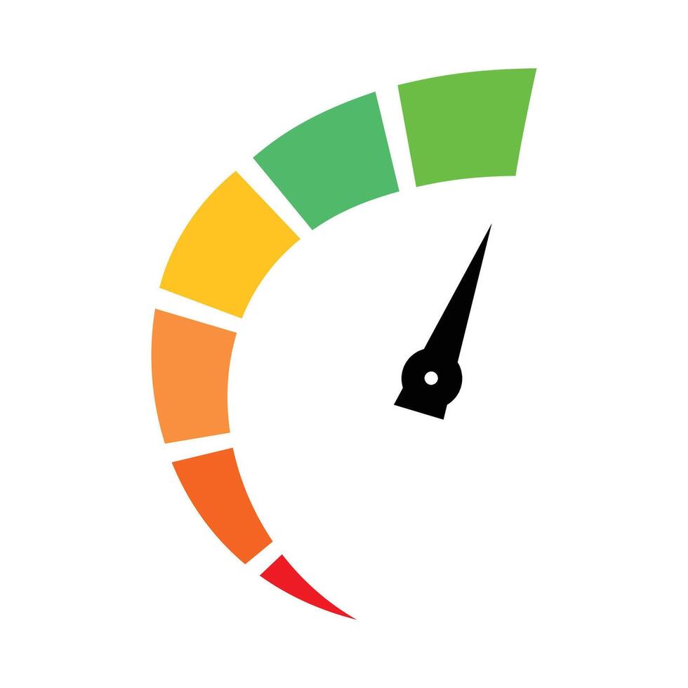 Color speedometer icon colorful Speed meter Heating temperature scale illustration vector