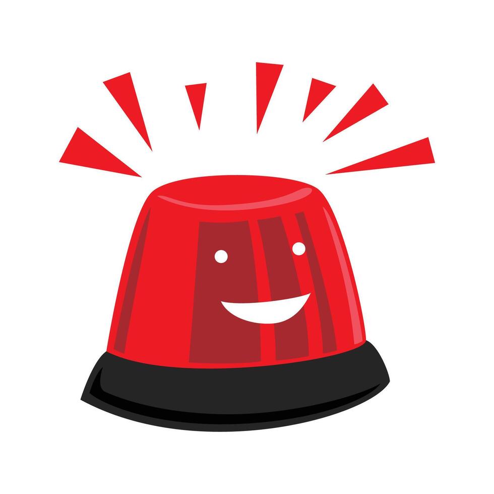 flat siren illustration. red emergency lamp sign and symbol. vector