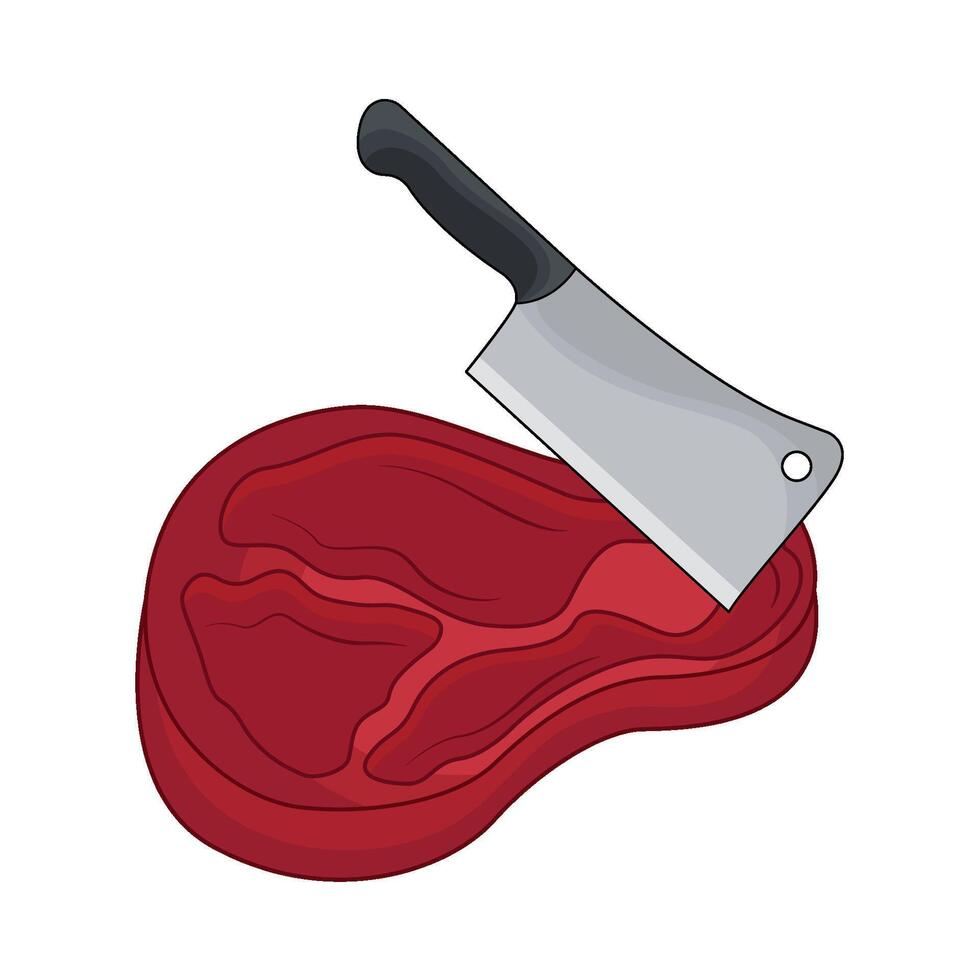 illustration of cutting meat vector