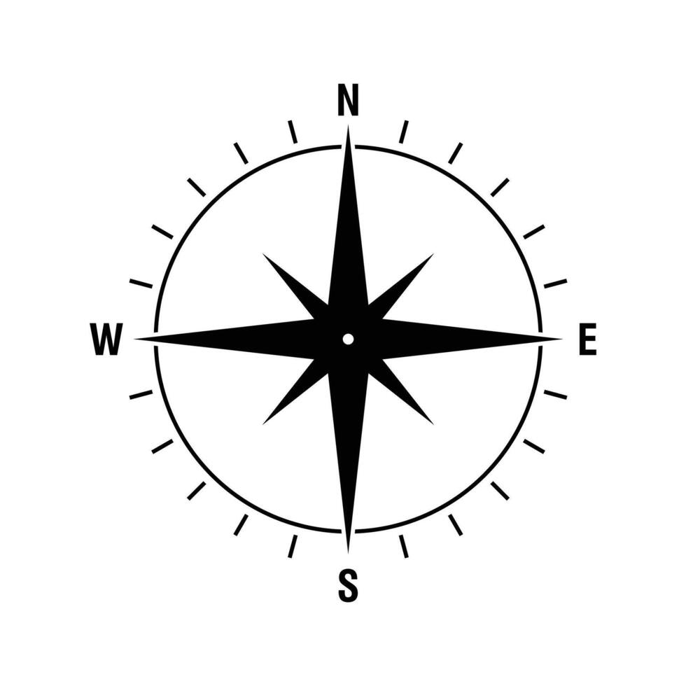 compass icon design. navigation guidance sign and symbol. vector