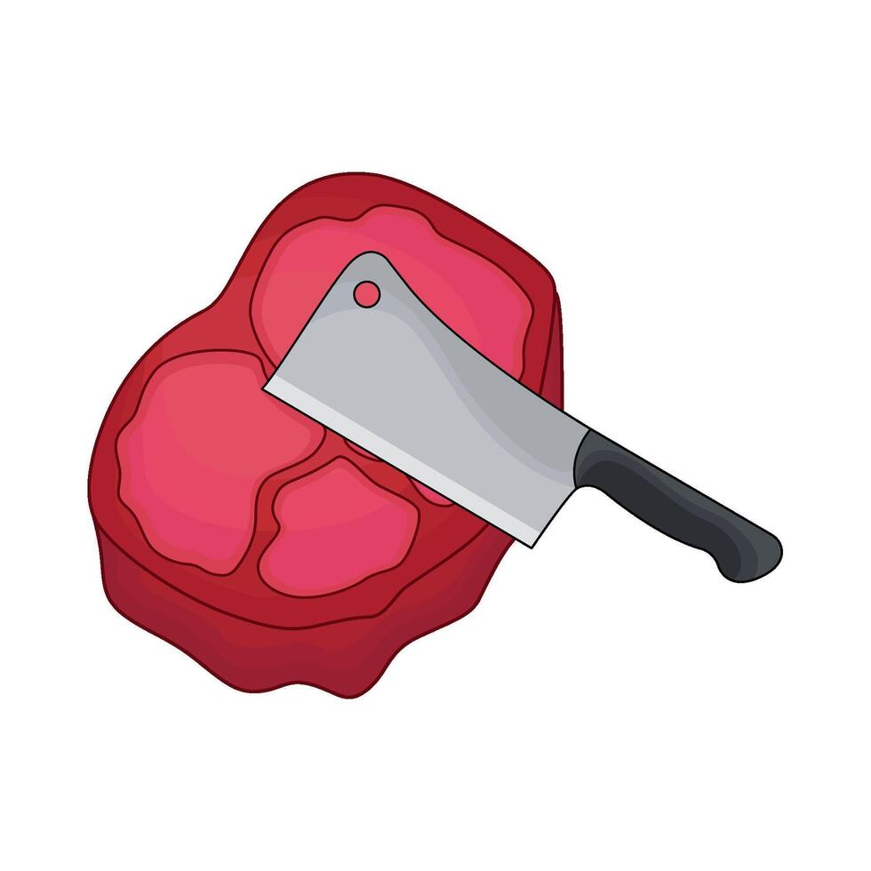 illustration of cutting meat vector
