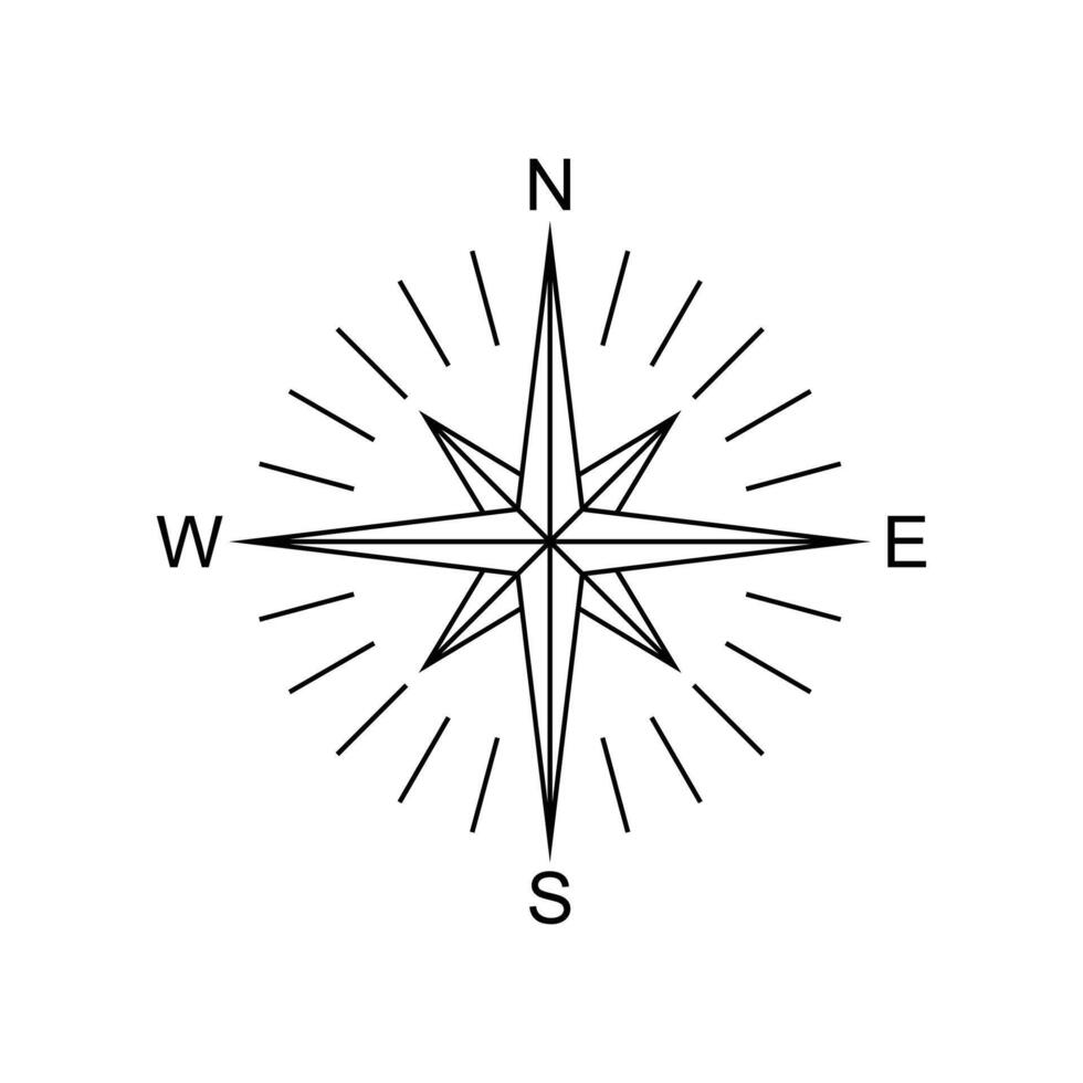 compass icon design. navigation guidance sign and symbol. vector