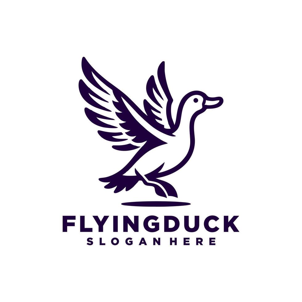 Flying duck logo design inspiration,Flying duck icon, goose, swan logo template vector