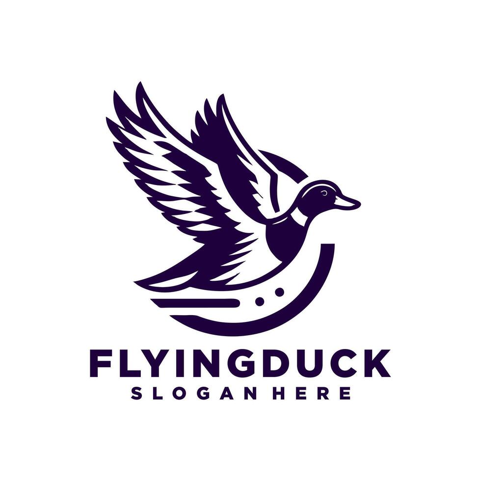 Flying duck logo design inspiration,Flying duck icon, goose, swan logo template vector
