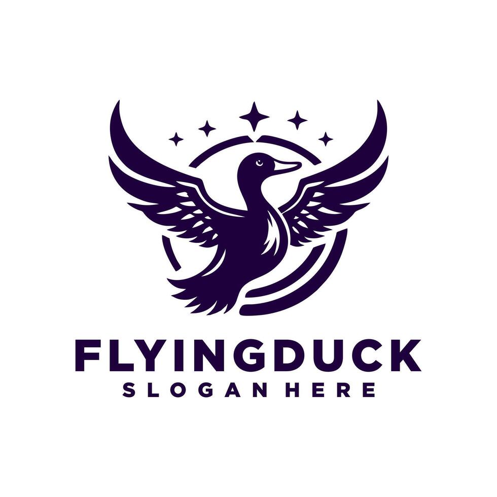 Flying duck logo design inspiration,Flying duck icon, goose, swan logo template vector