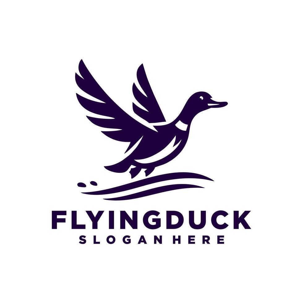 Flying duck logo design inspiration,Flying duck icon, goose, swan logo template vector