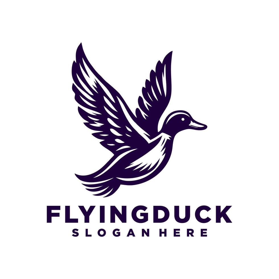 Flying duck logo design inspiration,Flying duck icon, goose, swan logo template vector