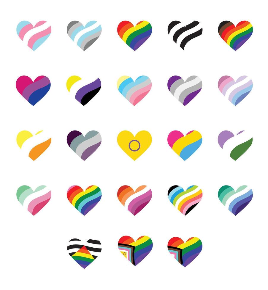 Pride Month Wavy Heart Flag LGBTQ Celebration vector