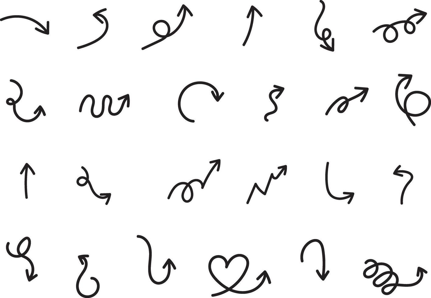 arrow marker hand drawn line vector