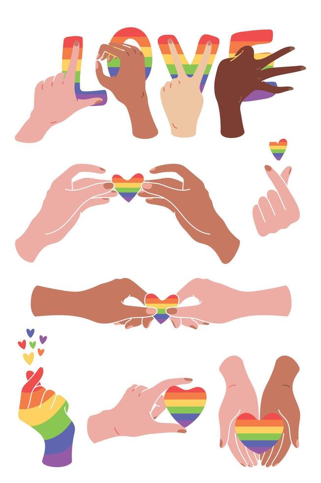 Pride Month Celebration Hand Love Sign vector