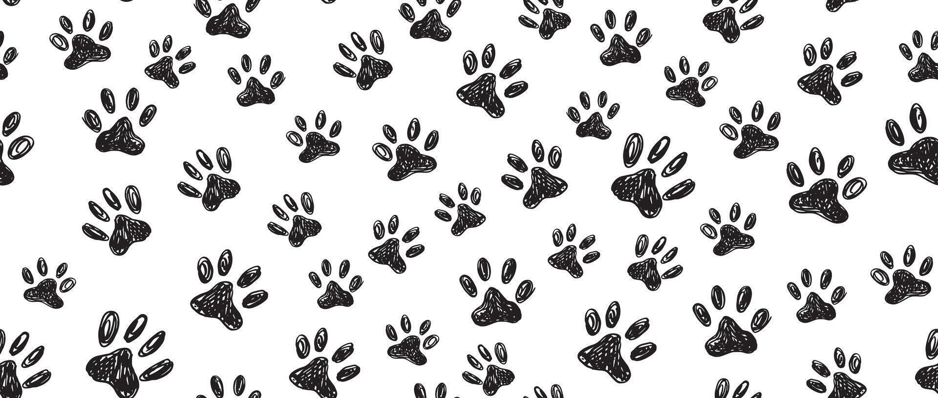 Ink Dog Paw, Cat Paw, grunge style, . vector