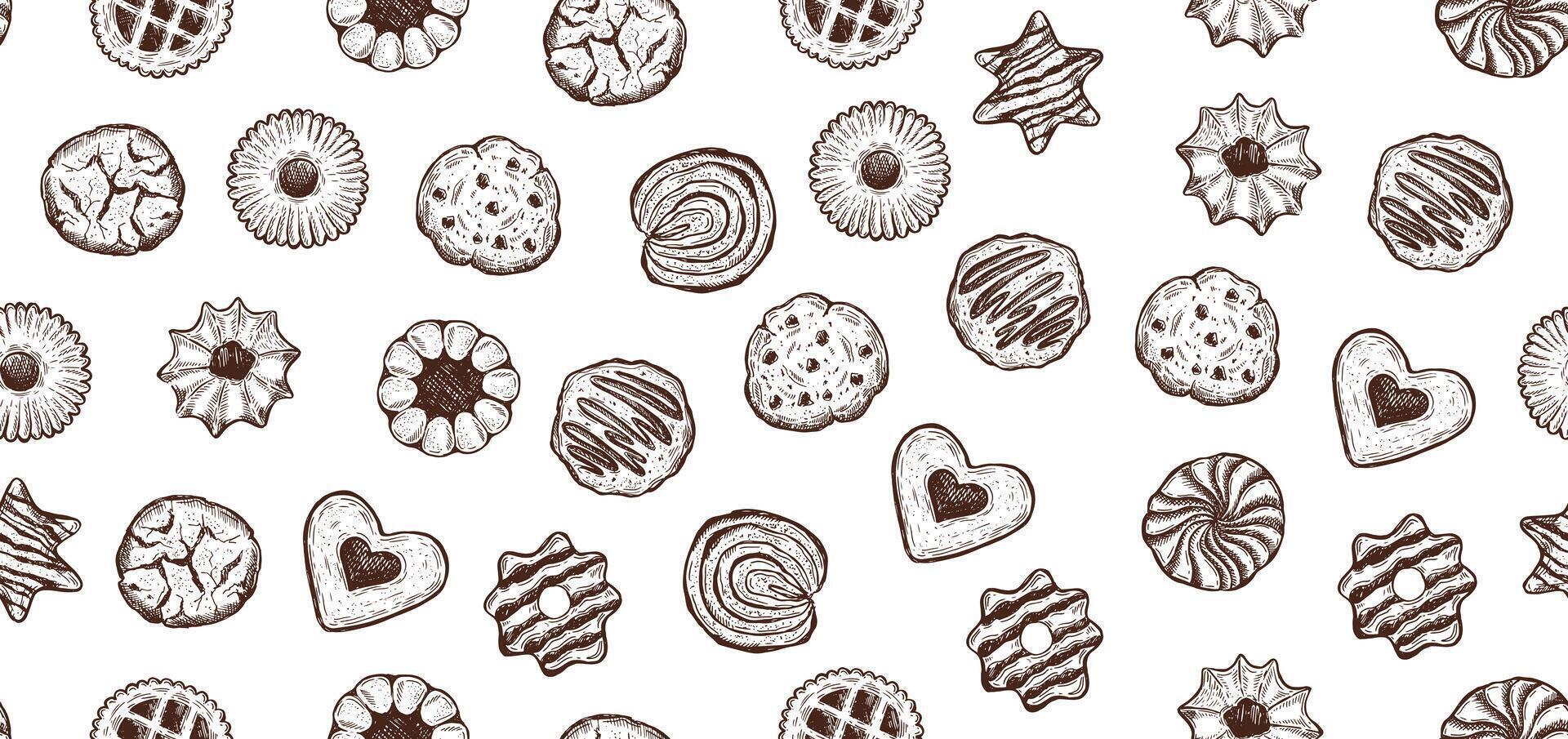 Cookie set hand drawn illustration. vector
