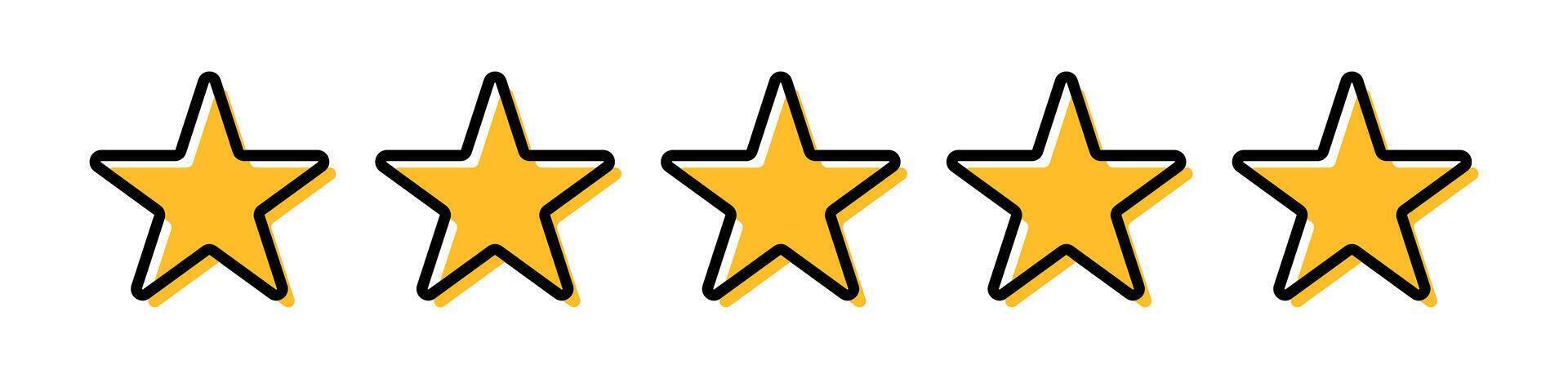 Rating five star icon. Review. vector