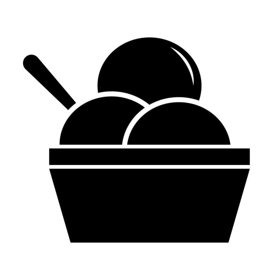 Ice cream cup silhouette icon. vector