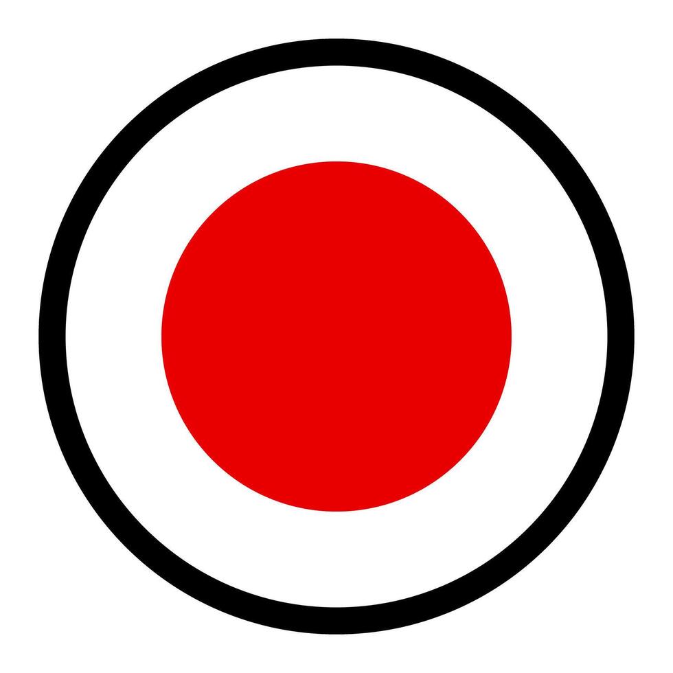 Simple round Japanese flag icon. vector