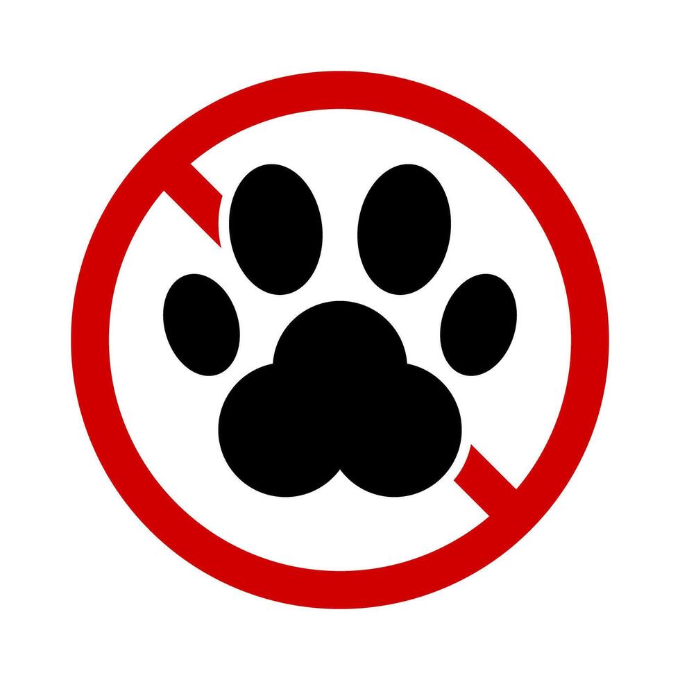 No pets allowed icon. No animals allowed. vector