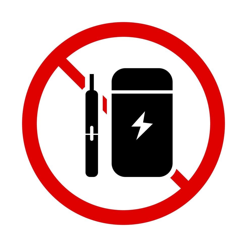 Electronic cigarette prohibition icon. E-cigarette restriction icon. vector