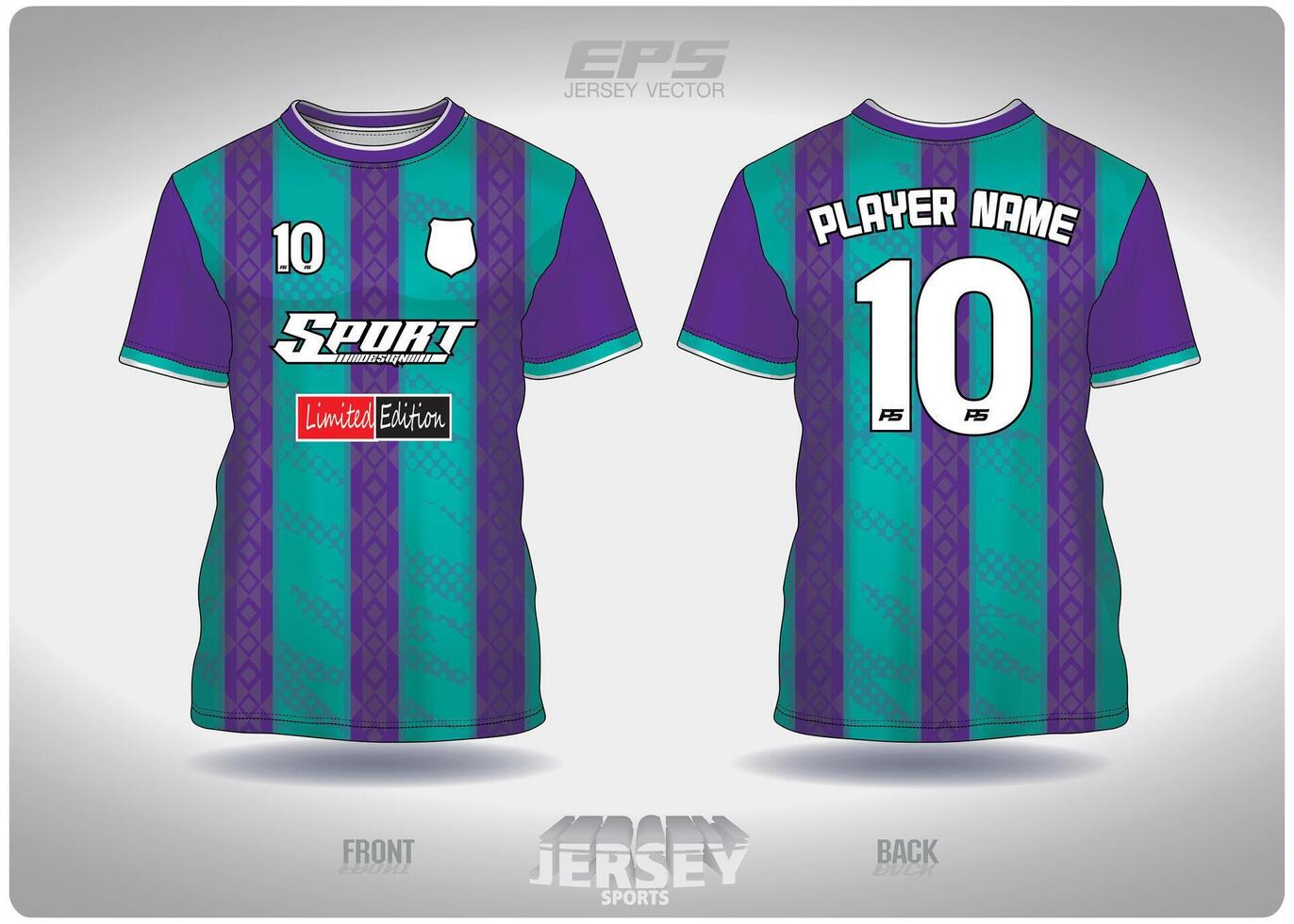 EPS jersey sports shirt .green purple dot camouflage pattern design, illustration, textile background for round neck sports t-shirt, football jersey shirt vector