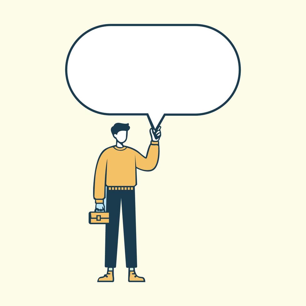 Person with Blank Speech Bubble Social Media Chat vector