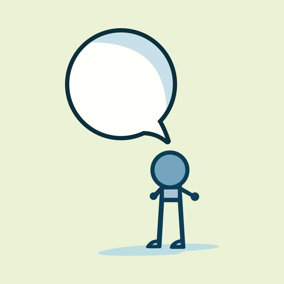 Cartoon with Empty Speech Bubble Chat vector