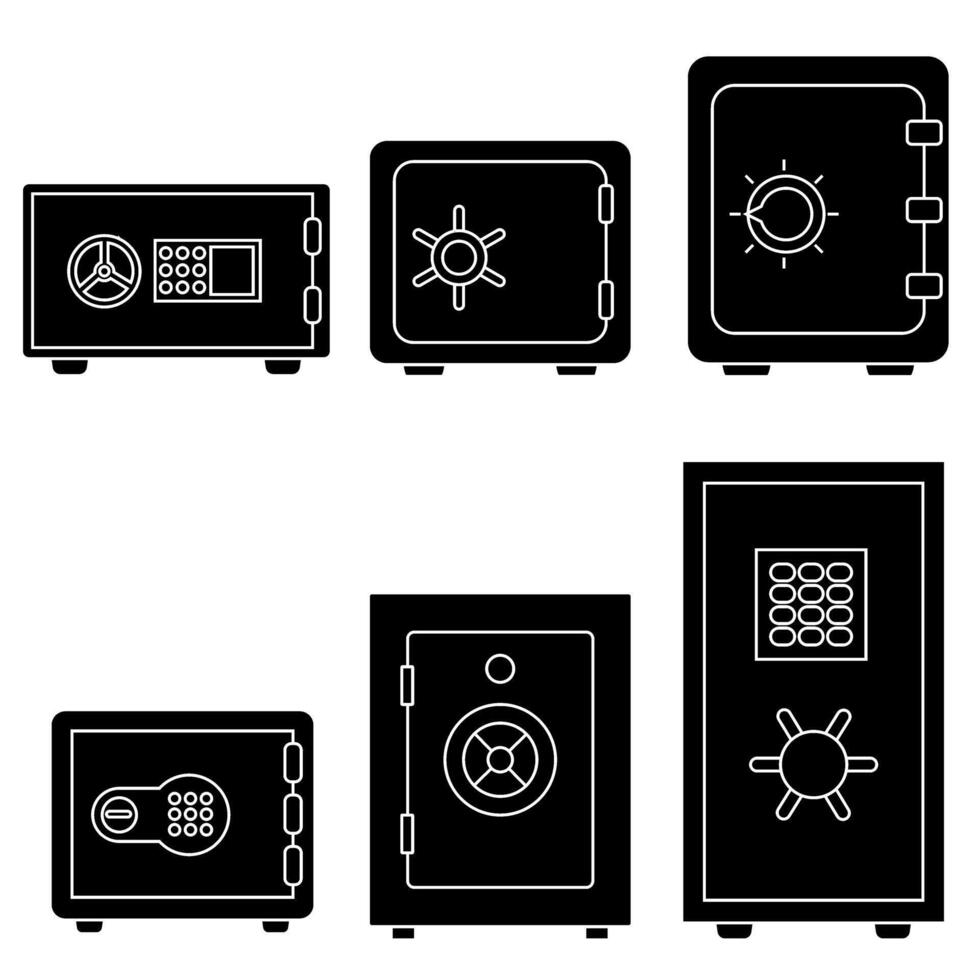 Safe icon set. Sttrongbox illustration sign collection. Peter symbol or logo. vector