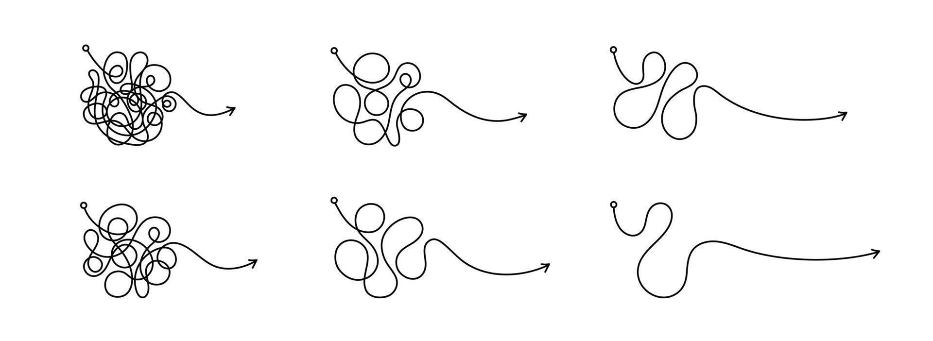 Complex, easy messy line set. Hand drawn doodle vector