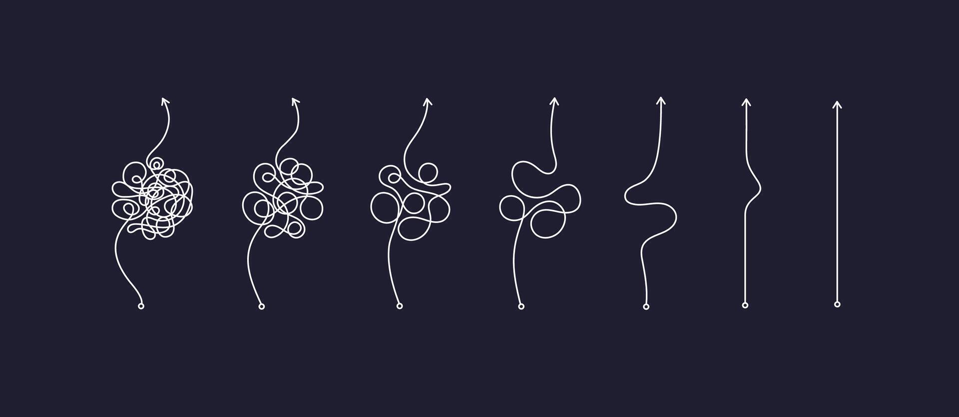 Complex, easy messy set. Hand drawn knots curved vector