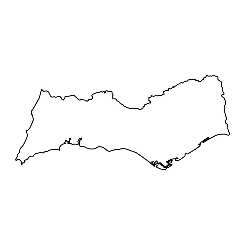 Algarve Region map, administrative division of Portugal. illustration. vector