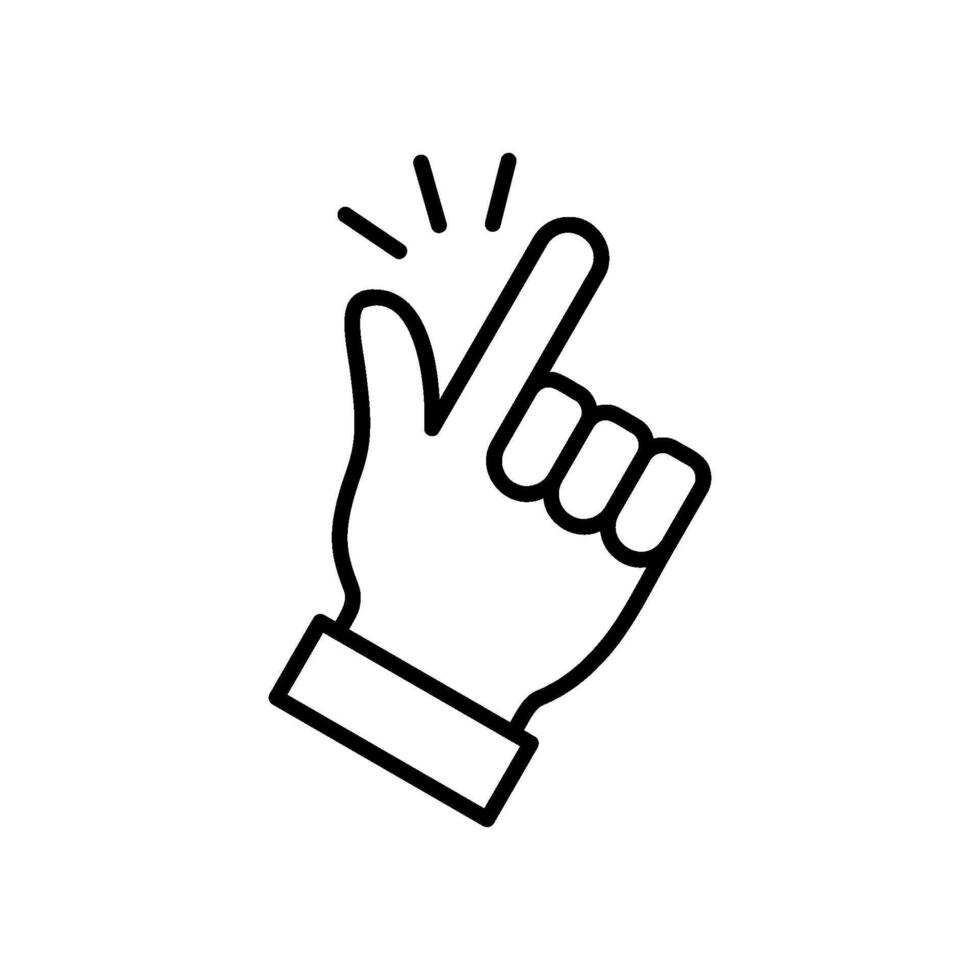 Easy to use icon with hand doing a finger snap vector