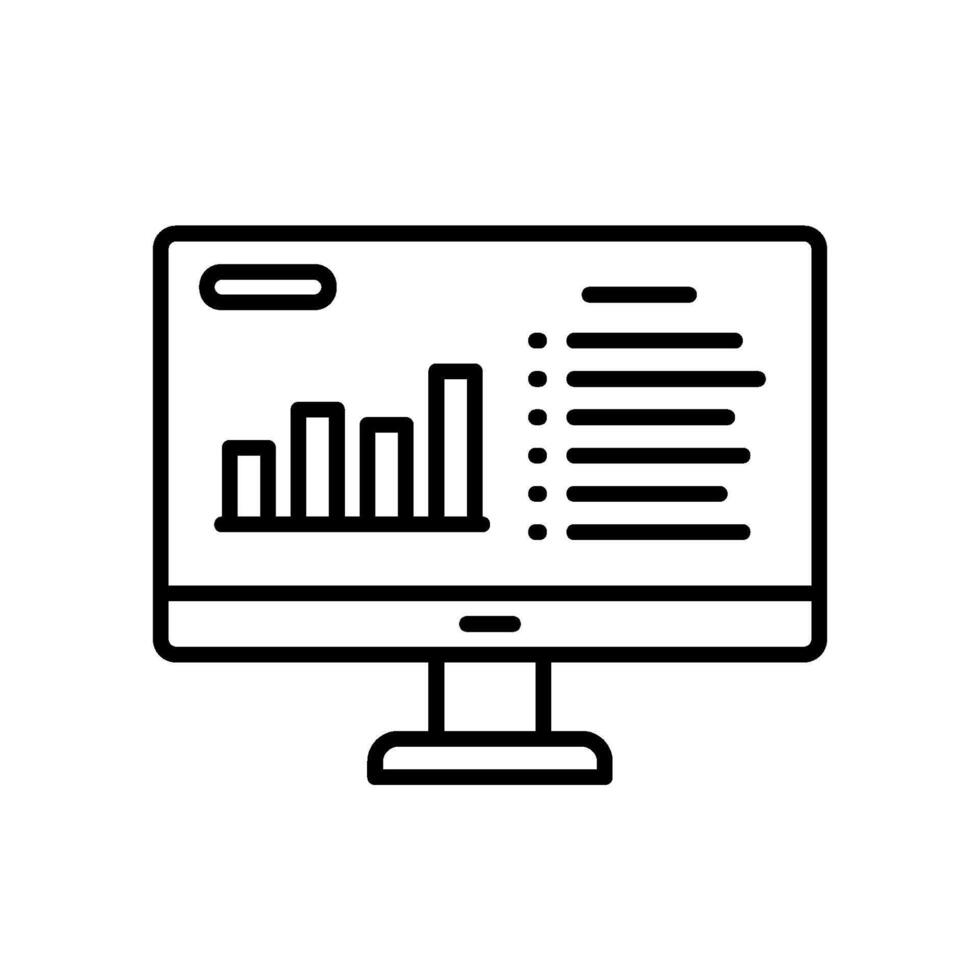 The desktop computer icon contains data vector