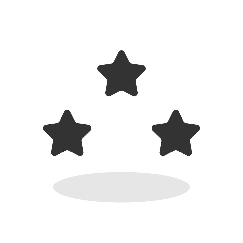 Three stars icon shape flat style trendy isolated illustration. vector