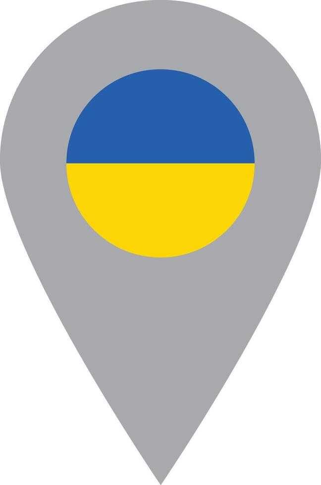 Ukraine location pin icon . Map location tag of Ukraine flag isolated on white background . illustration vector
