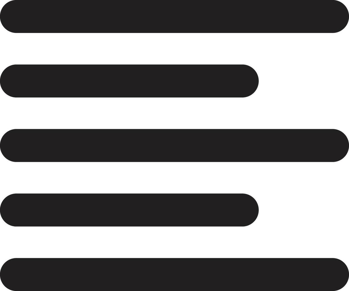 Align left icon isolated on white background . Text align left icon vector
