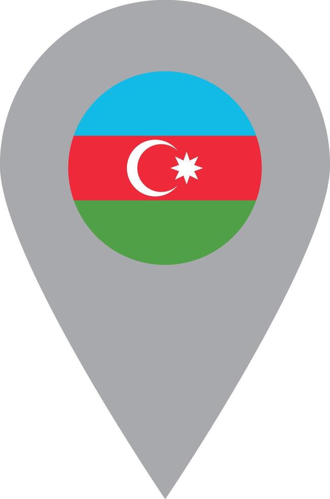 Azerbaijan location pin icon . Azerbaijan flag map marker pin icon . Azerbaijan gps locator pin icon vector