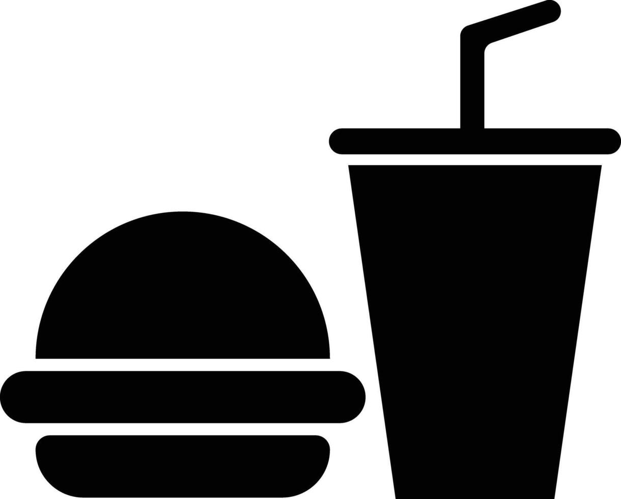 Fast food icon isolated on white background . Hamburger and drink icon . vector
