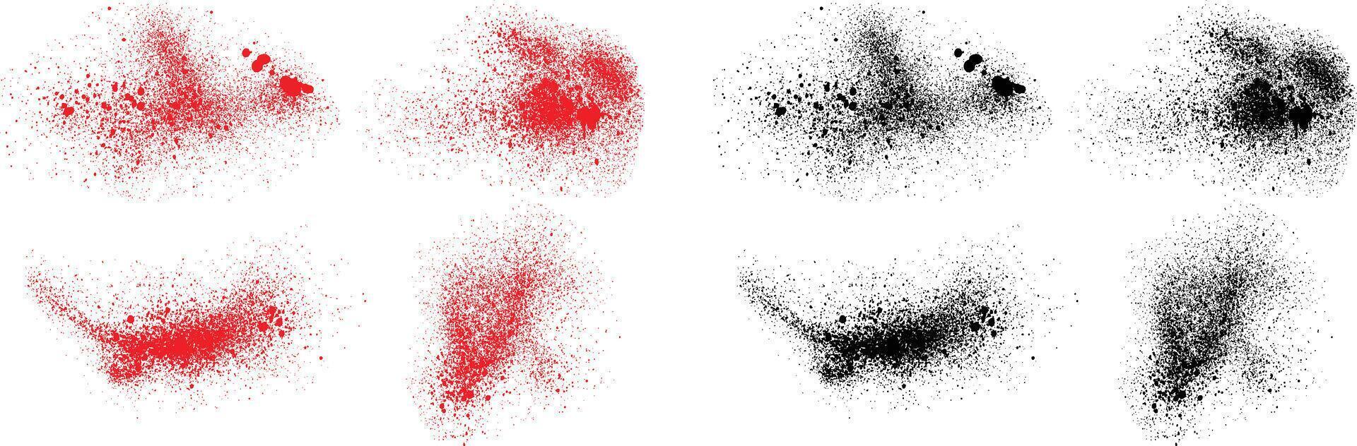 Set of black and red color blood stain background vector