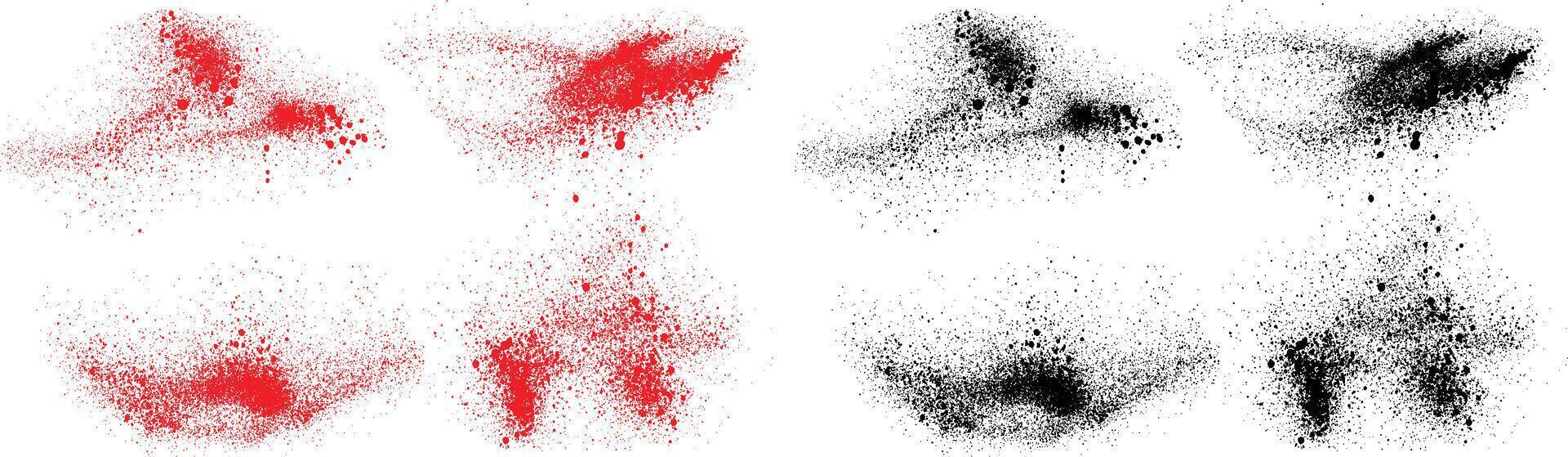 Black and red color grunge brush stroke bloodstain vector