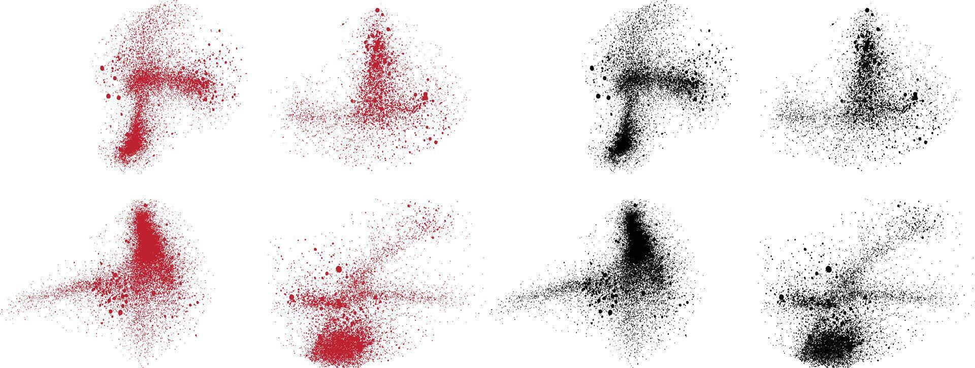 Abstract set of black and red color artistic splatter banner background vector