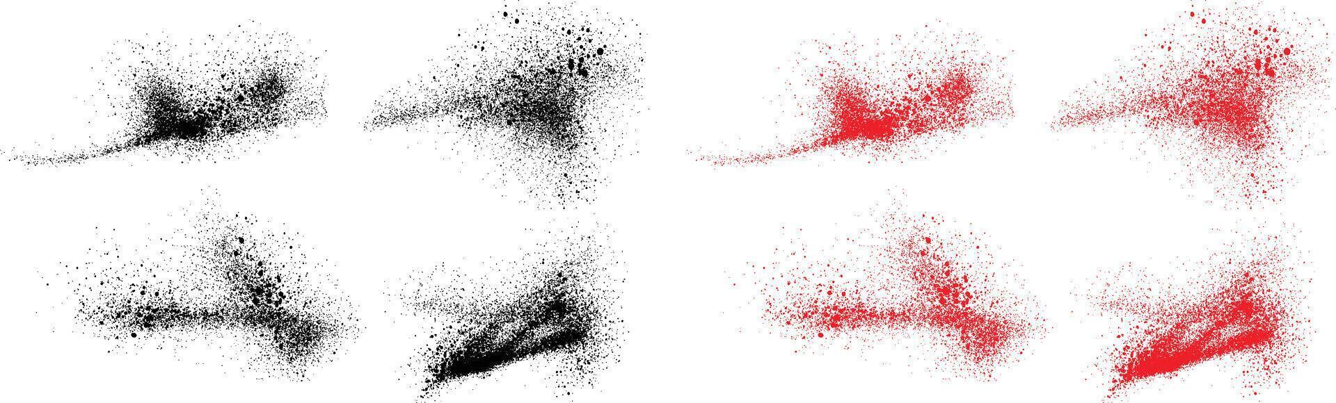 Set of black and red color vampire blood splatter background vector
