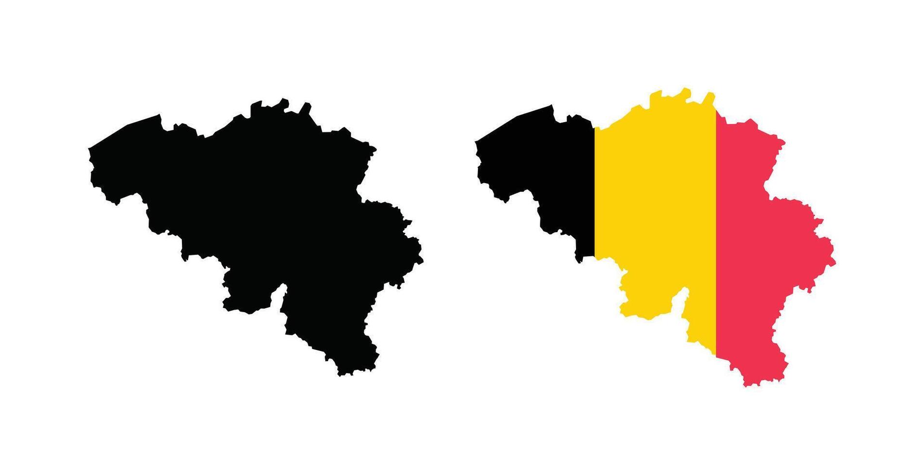 Belgium Map. Map of Belgium with national Flag. vector
