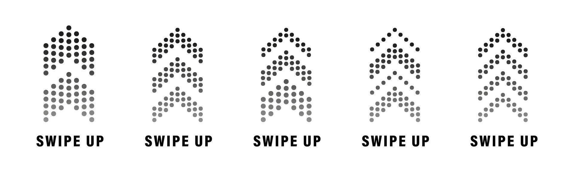 Swipe up icon set. Arrow up buttons. Swipe up arrow button set. vector