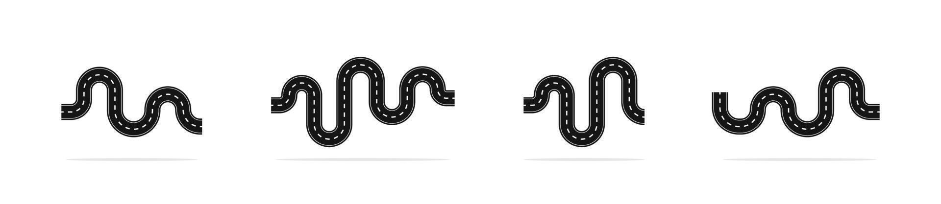 Highway, roadway top view. Road and highway illustration. Road illustration. Road icons. vector
