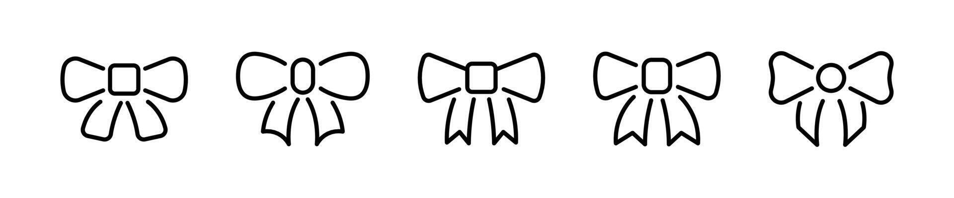 Ribbon Bow icons. Decorative bows. Bow tie icons. vector