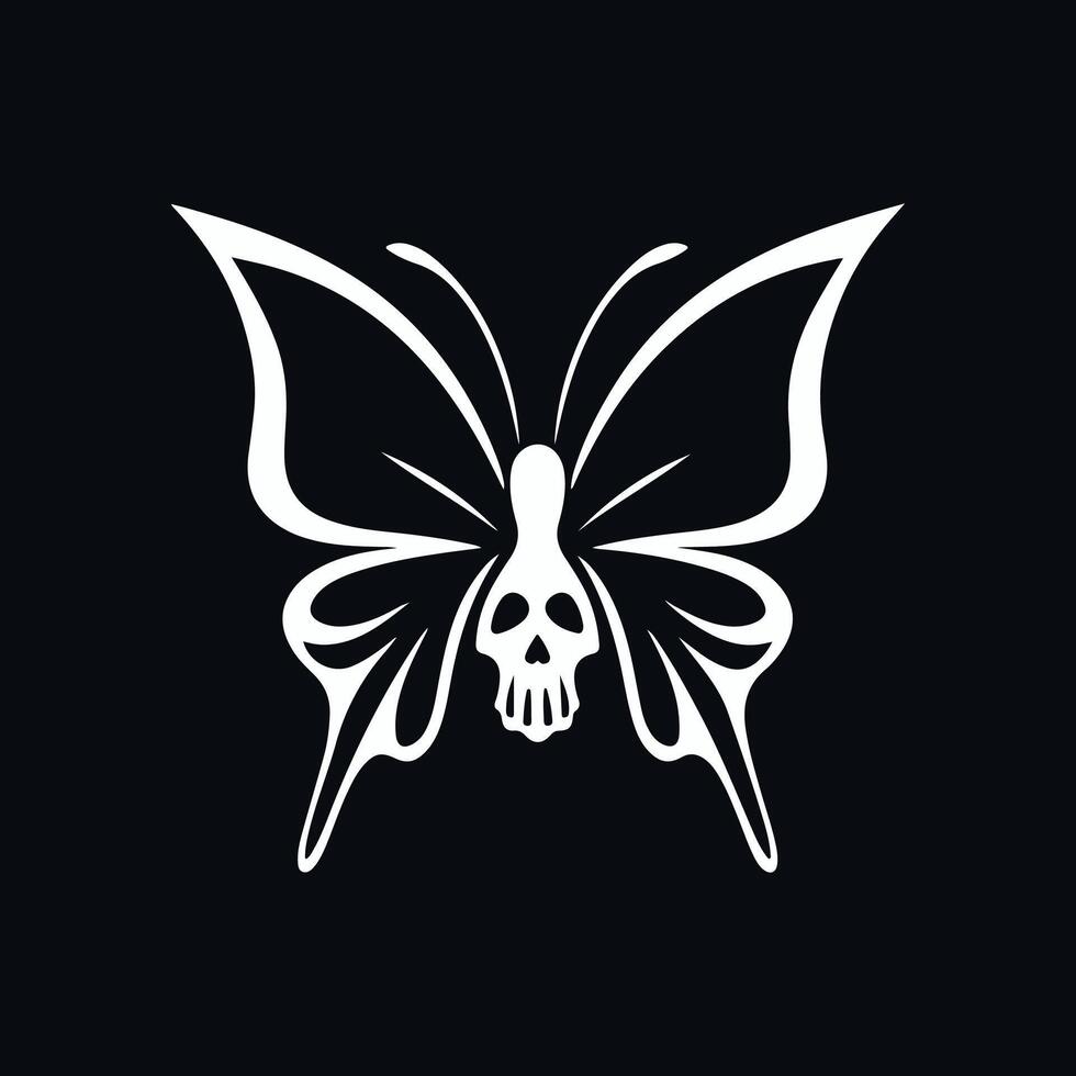 a logo design of a poisonous butterfly of pollution, minimalistic and simplistic, EPS format vector