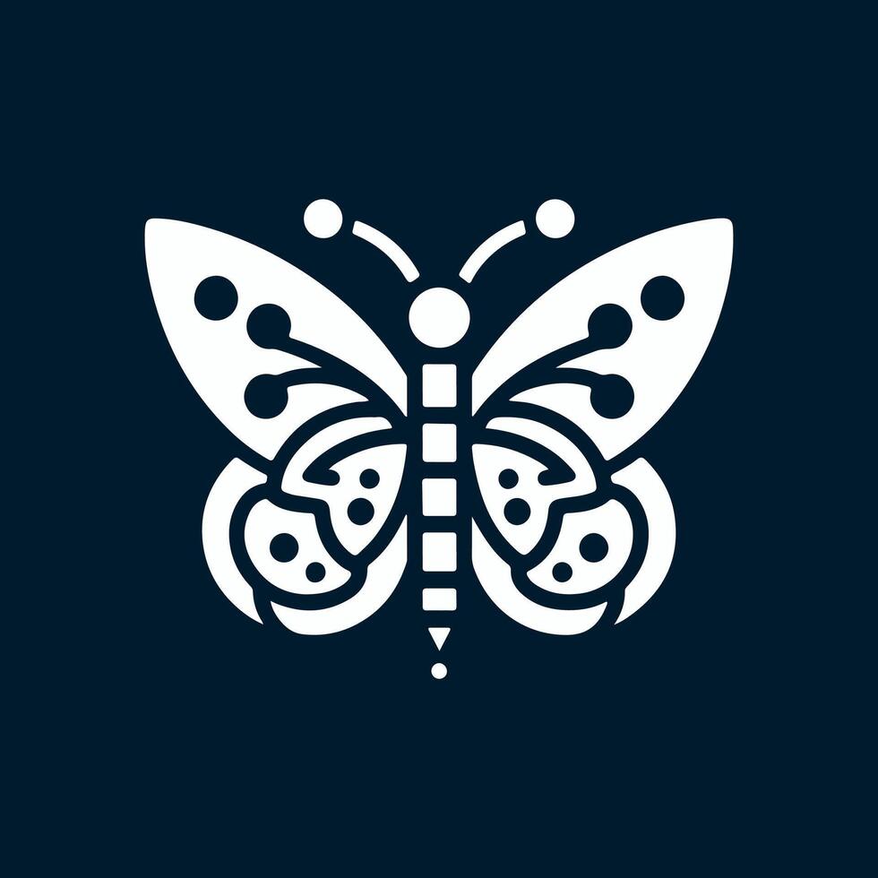 a logo design of a poisonous butterfly of pollution, minimalistic and simplistic, EPS format vector